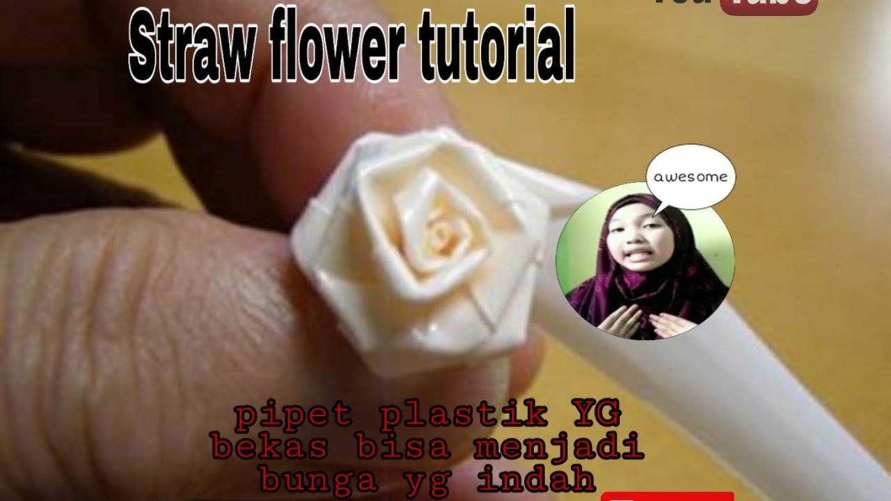  Cara  membuat  Bunga  dari  pipet  sedotan plastik Praktis 