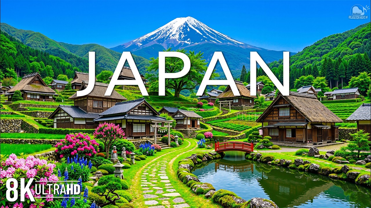 Japan 8K 🎌 Scenic Nature, Tranquil Countryside & Peaceful