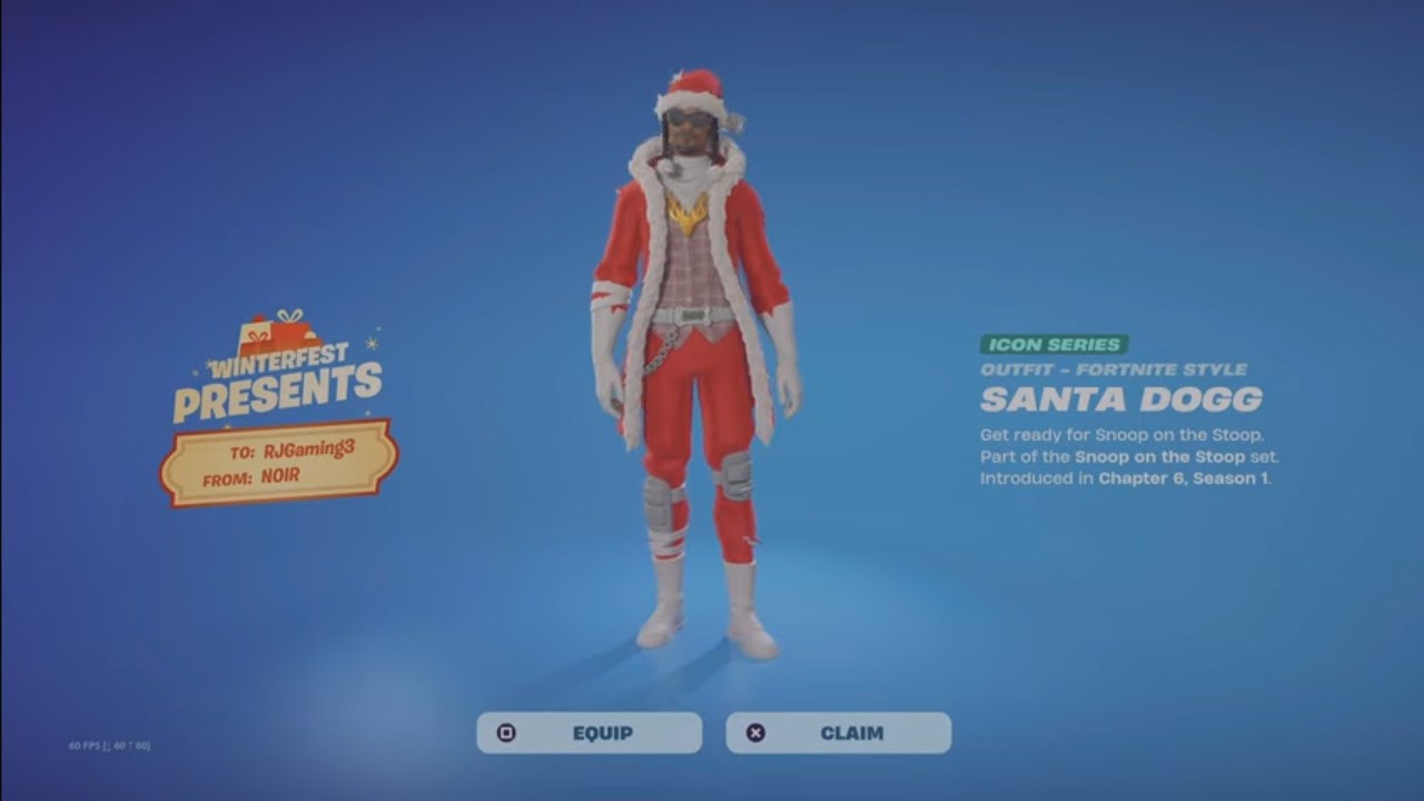 The Free Christmas Snoop Dog Skin in Fortnite Winterfest 2024 Day #6 ...