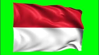 Green screen Footage | Indonesia Waving Flag Green Screen Animation | Royalty-Free
