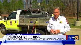 Central Virginia facing increased fire danger during high winds, low humidity