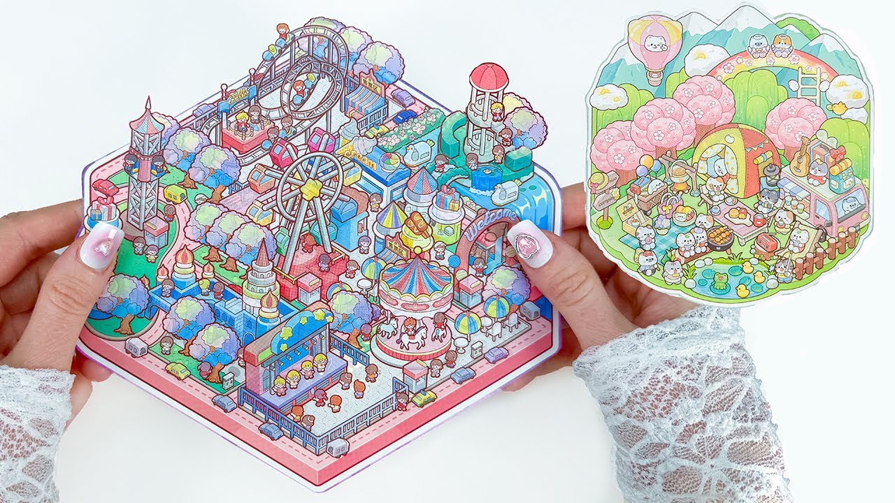 Kawaii Sticker Adventure! 🐱🐰 Picnic & Funfair ASMR – Satisfying Sticker Peeling Sounds!