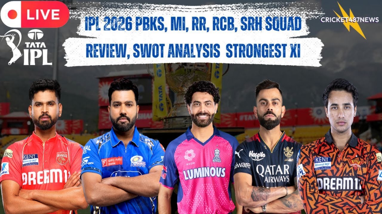 IPL 2026 RR, PBKS, MI, RCB, SRH SQUAD DISCUSSION | STRONGEST PLAYING XI | SWOT ANALYSIS 