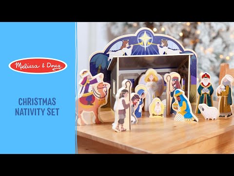 Melissa & Doug Wooden Christmas Nativity Set