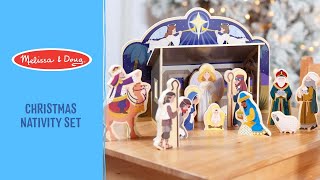 Melissa & Doug Wooden Christmas Nativity Set