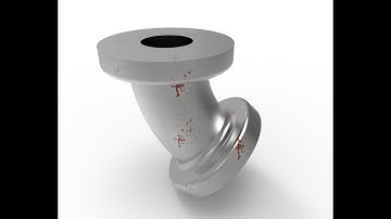 SolidWorks Tutorial #21 - Elbow 45 degree with flanges #Solidworks #Skytech