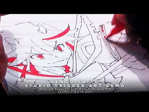 [CF 2017] Kill La Kill & Little Witch Academia Art Demo by Kengo Saito (Studio Trigger)