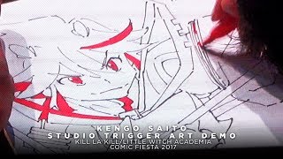 [CF 2017] Kill La Kill & Little Witch Academia Art Demo by Kengo Saito (Studio Trigger)