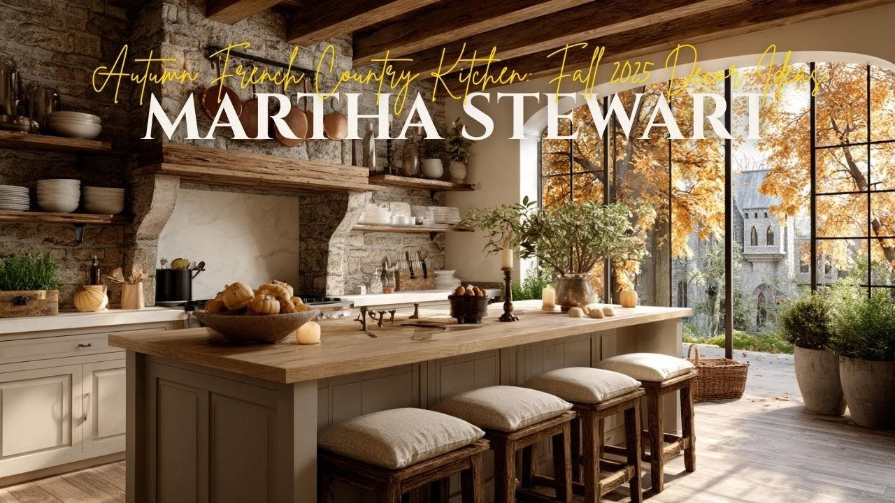 Martha Stewart's Autumn French Country Kitchen Fall 2025 Decor Ideas