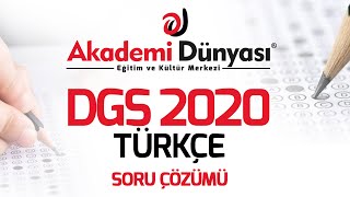 DGS 2020 | Türkçe | Çıkmış Sınav Sorularının Çözümü - 2 | Bilal DURMUŞ