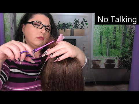 ASMR Hair Salon Roleplay (NO TALKING) (Wet Haircut, Scalp Massage, Hair Straightening, Scratching)