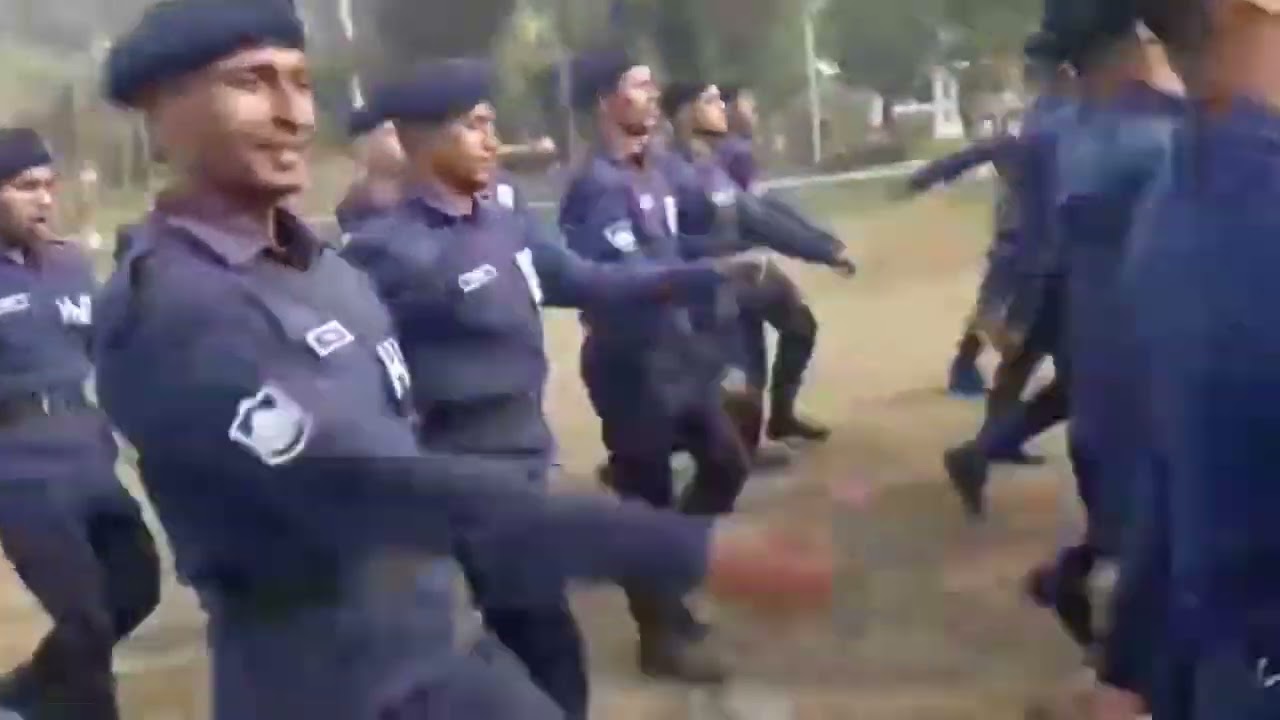 Hard Training of Police. (Bangladesh police Academy. Sardah, Rajshahi, Bangladesh)