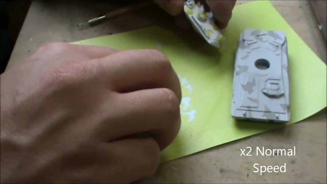 Airbrushing using MASKFX 15mm Splinter camouflage pattern masking sheet