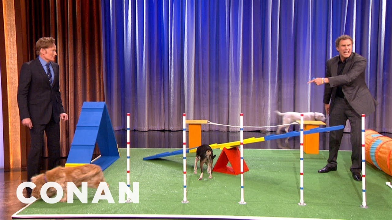 Will Ferrell S Amazing Canine Obstacle Course Demo Conan On Tbs Youtube