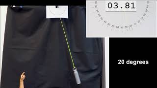 Swinging Water Bottle Experiment: 20 degrees - stopwatch