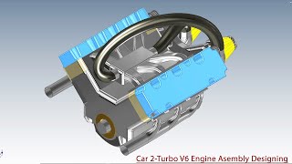 Autodesk Inventor Tutorial || Car Engine (2Turbo V6) Advanced Assembly Designing (Volume1)