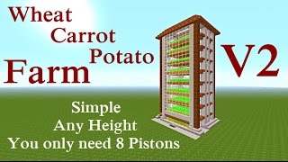 Minecraft Tutorial : Wheat Carrot Potato Farm V2