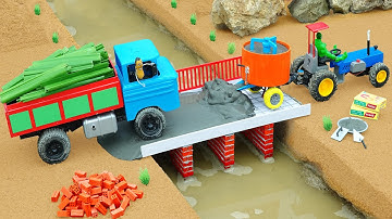 diy mini concrete mixer road concrete bridge construction science project @DIYMachinery