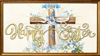 Happy Easter Animated Religious Ambience | 4K He Is Risen Screensaver | Gold Lily Elegant Background screenshot 4