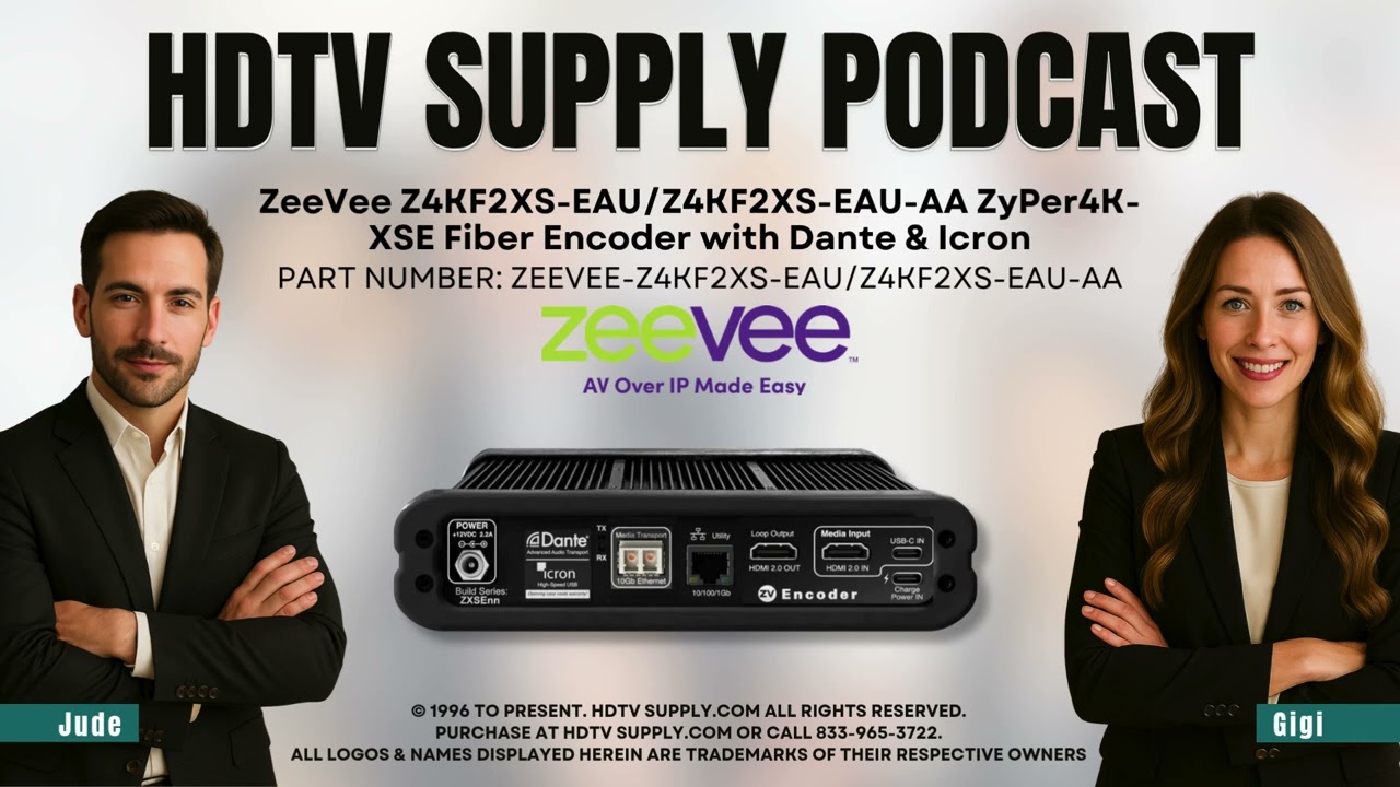 ZeeVee Z4KF2XS-EAU/Z4KF2XS-EAU-AA ZyPer4K-XSE Fiber Encoder with