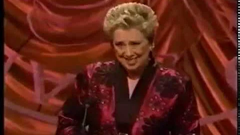 Margaret Tyzack wins 1990 Tony Award for Best Feat...