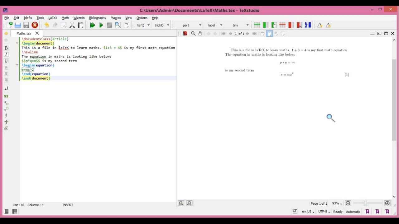 Maths equations in LaTeX YouTube