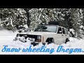 Snow Wheeling Oregon trails in my Jeep Cherokee