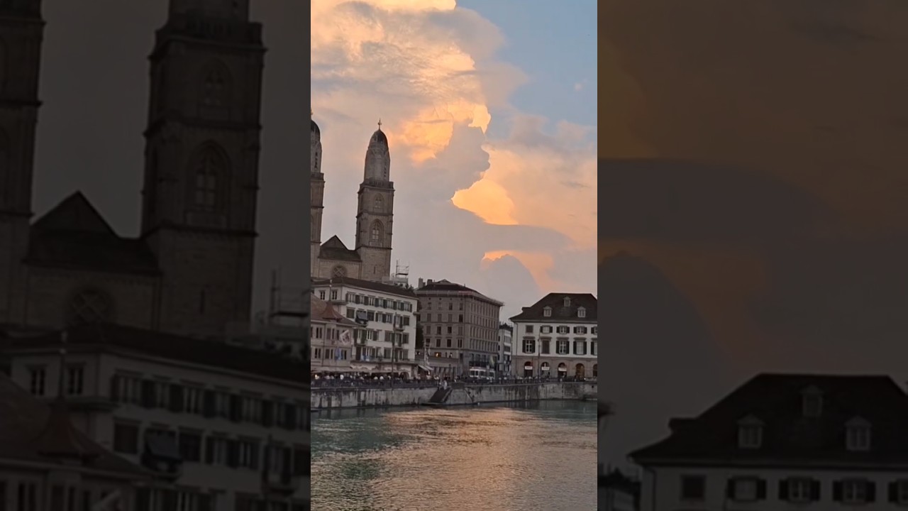 🇨🇭 Zürich - Switzerland: The Golden Hour Glow | Zúrich: El resplandor de la hora dorada.
