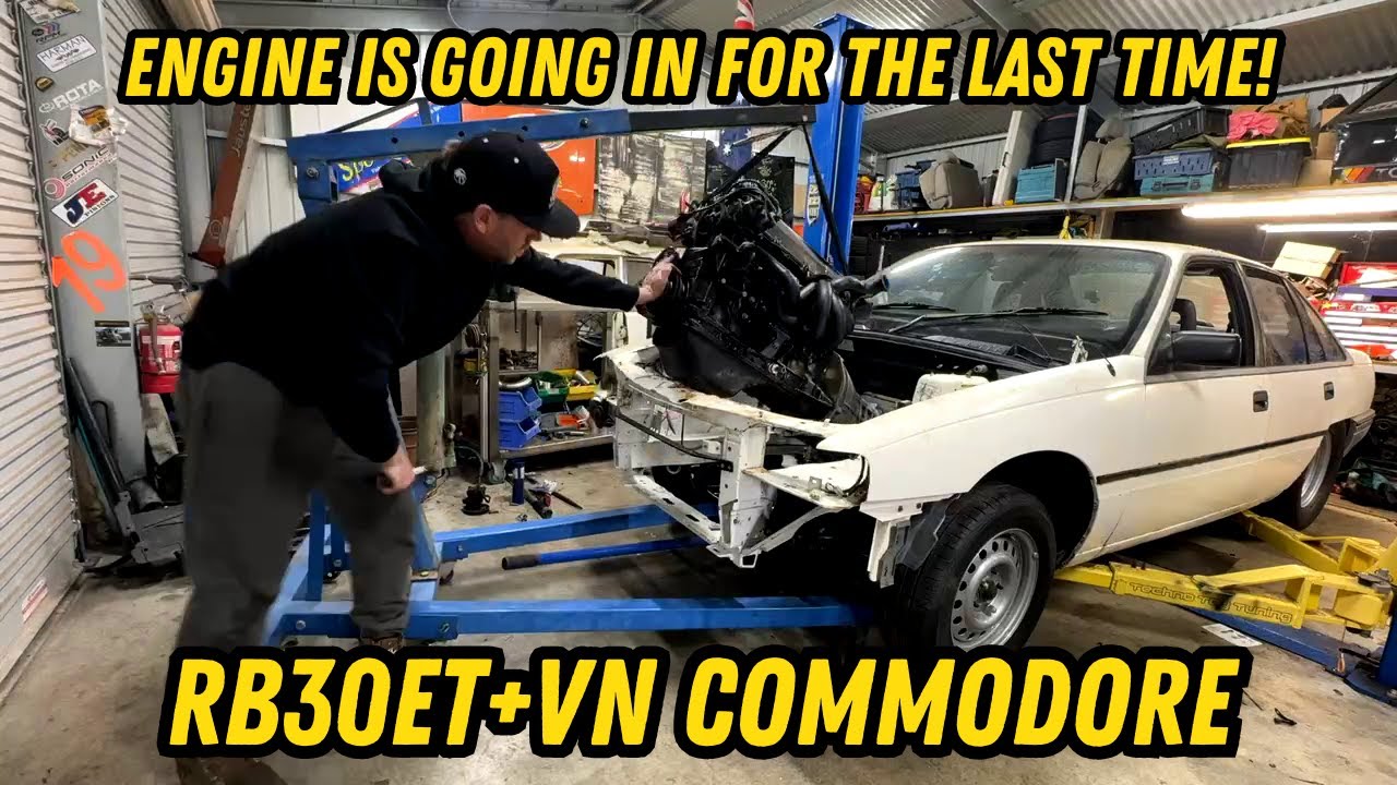 Installing the engine for the last time, RB30 MANUAL gearbox fits way