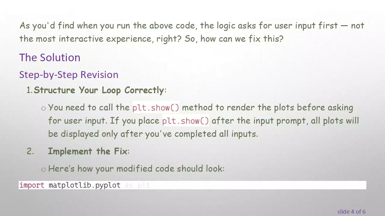 Understanding Input and Plotting in For Loops with Python's Matplotlib