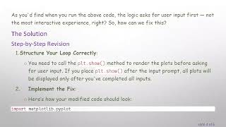 Understanding Input and Plotting in For Loops with Python's Matplotlib