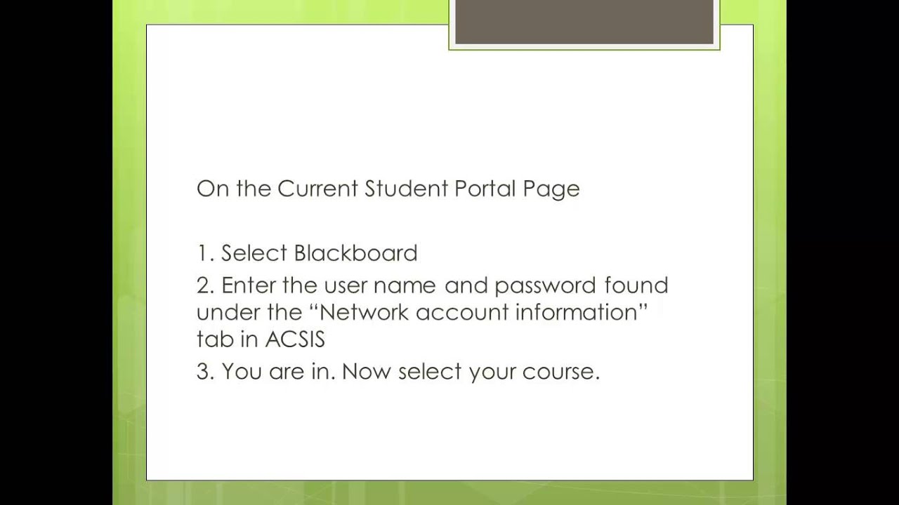 Getting Started with ACSIS, Blackboard and Live@AC - YouTube