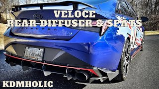 22-23 Hyundai Elantra N KDMHolic Veloce Rear Wing Spats & Diffuser Installation