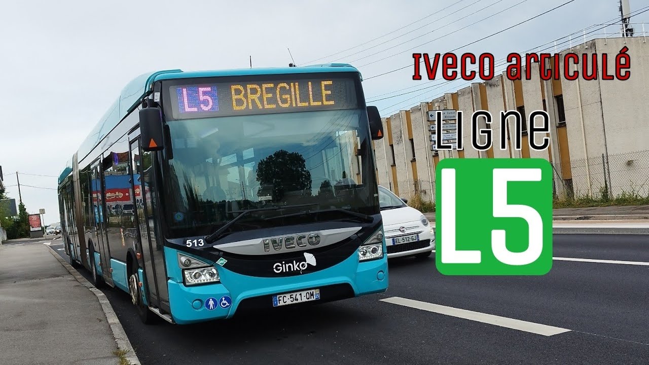 [Ginko] Roadmovie Bus Iveco urbanway 18 GNC de nuit sur la ligne L5 complète de Besançon ☘️