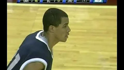 UNH frosh Tyrone Conley throws down a monster dunk...