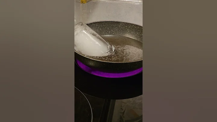 Ice block melts in the pan in time lapse #timelapse #shorts