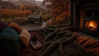 Cozy Autumn Ambience by the Covered Bridge 🍂 Soft Piano & Rain Sounds for Work and Deep Focus