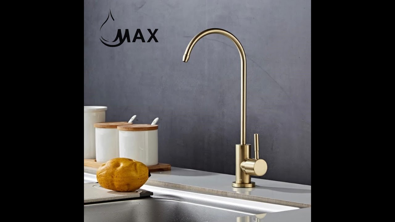 Water Filter Faucet Single Handle Non-Air-Gap Drinking Water Beverage Faucet Brushed Gold Finish