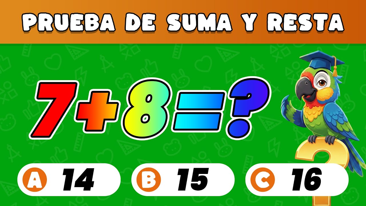 ¡Reto de Sumas y Restas! 🧩 Operaciones hasta el 20 (6-7 Años / 1º Grado) | Quiz Loro