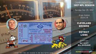 1957-Dec-29 • NFL Championship • Cleveland Browns vs Detroit Lions - Radio