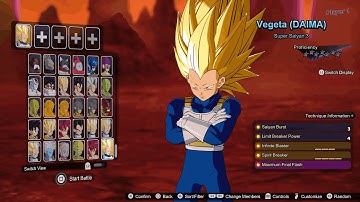 Dragon Ball Sparking Zero - Vegeta (DAIMA) SSJ 3 VS Gomah Derde Oog