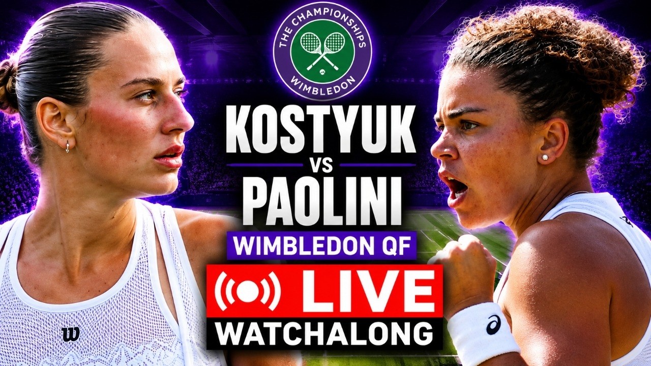 Marta Kostyuk vs Jasmine Paolini | Wimbledon 2026 | Quarter-Final | LIVE TENNIS WATCHALONG