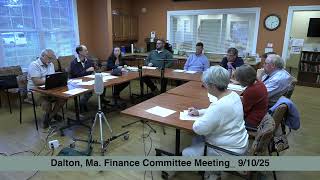 Dalton, Ma. Finance Committee Meeting_9/10/25