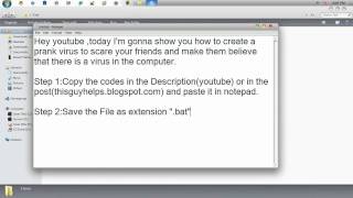 Create a Prank Virus using command prompt