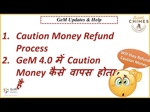 Caution Money Refund Process in GeM | GeM 4.0 में Caution Money कैसे वापस होता है | Caution Money