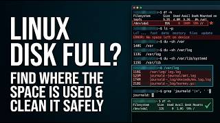Linux Disk Space Full — Find What Is Using Space, Fix the Cause & Verify
