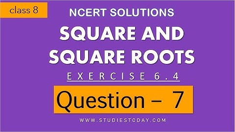 NCERT Solutions Class 8 Mathematics Chapter 6 Squares and Square Roots  Exercise 6.4 Question 7