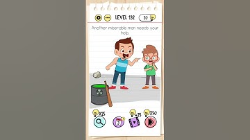 brain test level 132 miserable man needs your help walkthrough