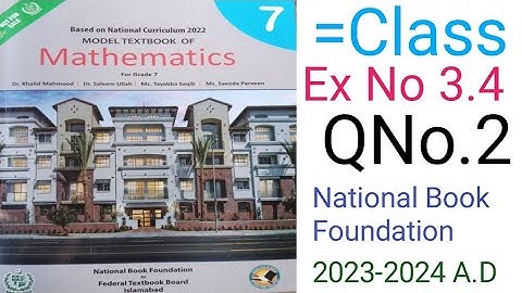 Mathematic Class 7 Exercise 3.4 Question No 2 National Book Foundational