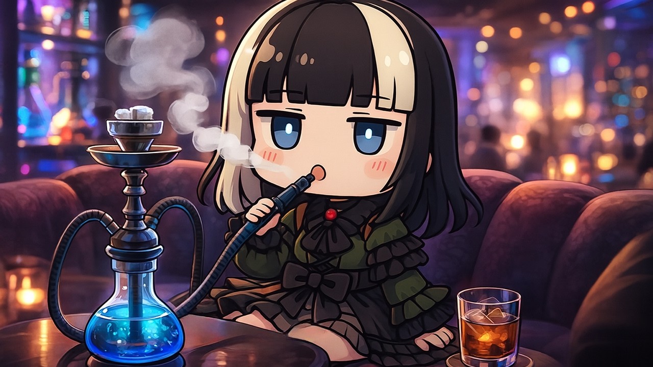 シーシャバーで絡んできた海外ニキの正体に驚愕するらでん【儒烏風亭らでん切り抜き】 #regloss　#儒烏風亭らでん　#aiイラスト